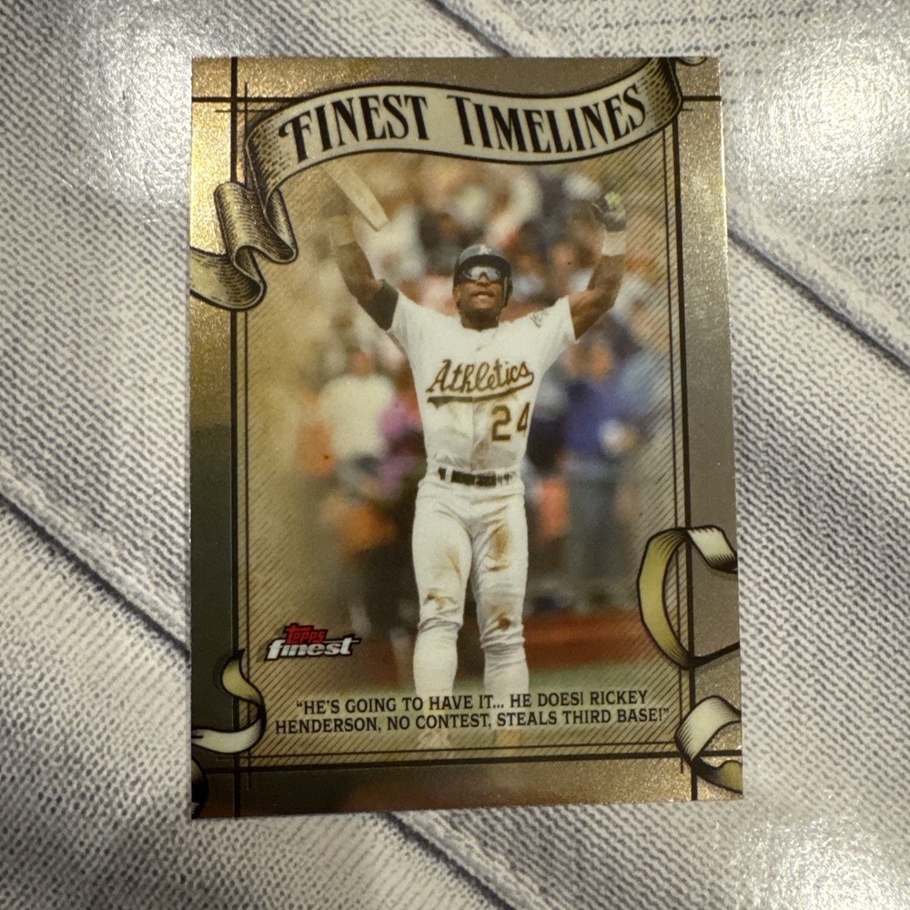 2026 Topps Finest Timelines Rickey Henderson FT-24 Baseball Card